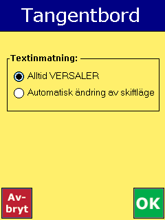 3.2 Tangentbord Via Inställningar System Tangentbord bestämmer man om bokstäverna i tangentbordet automatiskt ska ändras från versaler till gemener och vice versa.