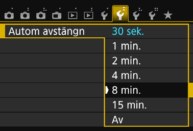 Praktiska funktioner 3 Ställa in bildvisningstid Du kan ställa in hur lång tid bilden ska visas på LCD-monitorn omedelbart efter att bilden tagits.