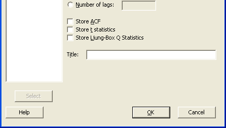 Skattning av acf Minitab (och andra statistiska