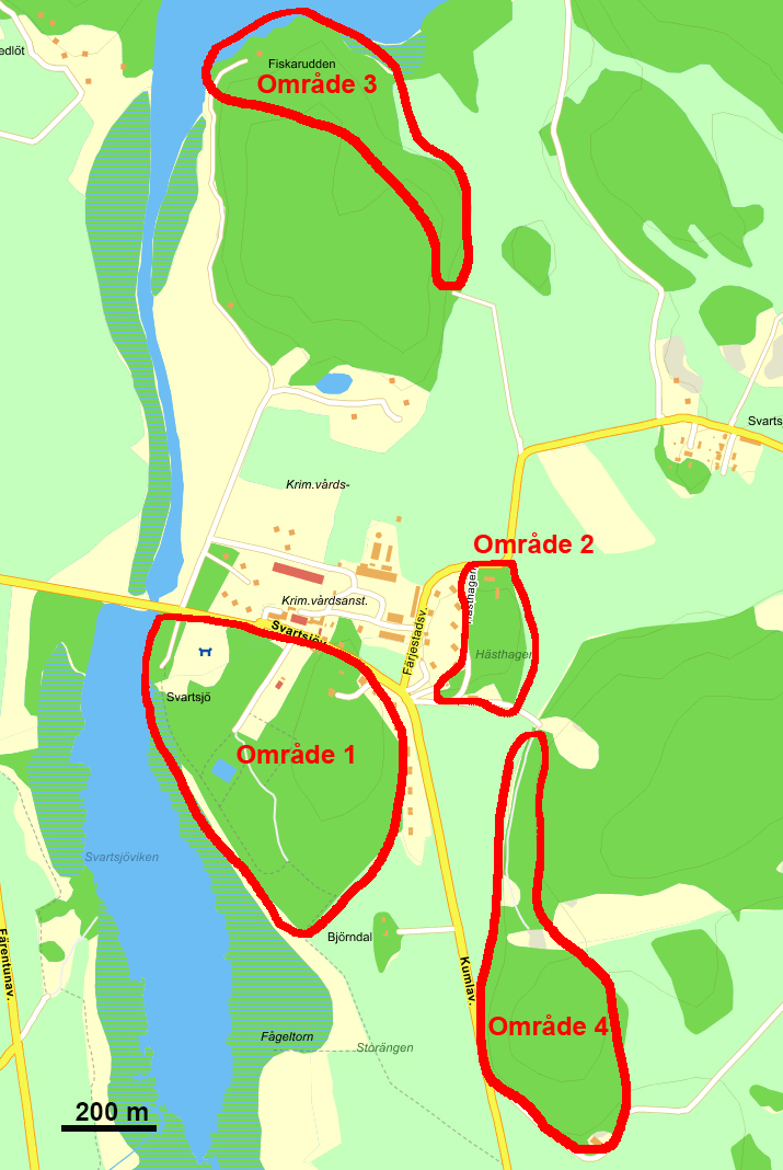 Karta över undersökta områden. Undersökningsmetoder Karteringen/undersökningen gjordes under fältbesök i två (2) dagar, 5-6 september 2016.