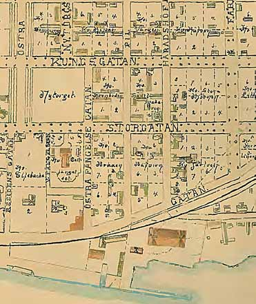 Järven 8, Häradshövdingegatan 4. 1899 Wilhelm Stolpes karta över Umeå 1899.