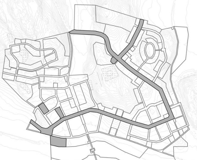 ÖSTERÅKERS KOMMUN SAMRÅDSHANDLING 28(50) Kartan visar huvudgata med kantstensparkering samt platser och torg med allmän parkering. Parkering för verksamheter bedöms efter verksamhetens art.