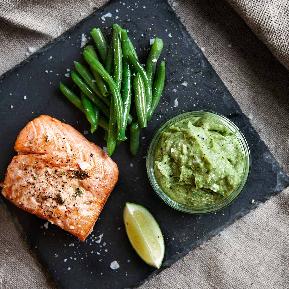 STEKT LAX med avokadodipp och haricots verts 4 port.