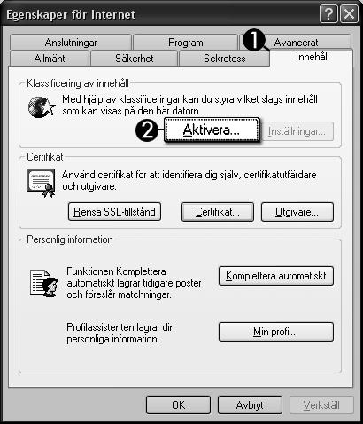 Använda Internet Klassificering av innehåll Internet ger dig tillgång till ett stort urval av information, men all information är kanske inte önskvärd för alla.