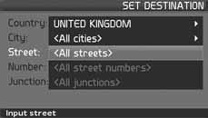 För mindre orter finns inga gatuadresser inlagda i systemet. Det går alltid att välja ortens centrum som resmål.