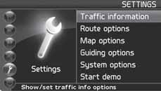 03 Avancerad användarinställning Trafikinformation Trafikinformation 03 Inställningar (Settings) Trafikinformation (Traffic information) Oavsett om användarinställning Enkel