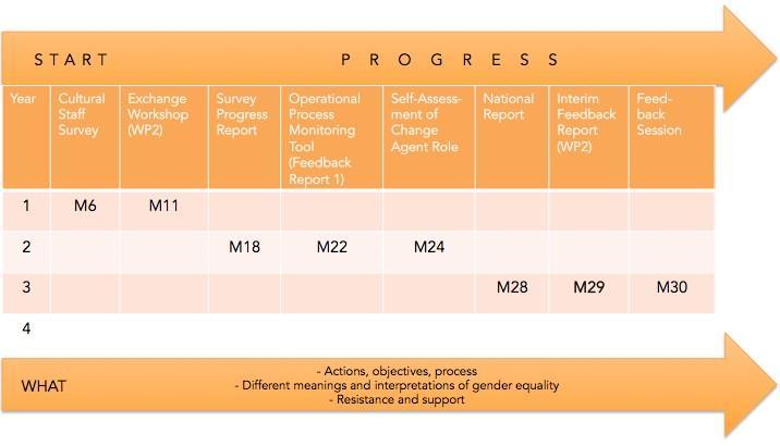 Monitoring tools developed in GT and implemented Month 6-42 Monitoring = ongoing collection of project data in order to