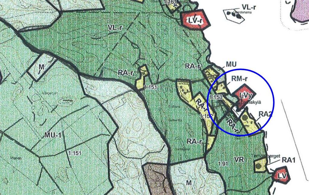 4 Bild 3. Utdrag ur den gällande delgeneralplanen för Pernå kust och skärgård (godkänd 8.3.2000).