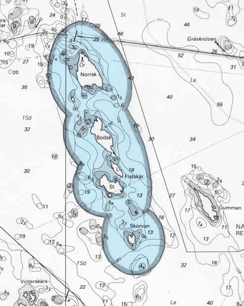 NORRSKÄRGÅRDEN TDA-1, TDA-2, TDA-3. Ca 13 km S Nynäshamn. Båtsportkort 6171 SW.