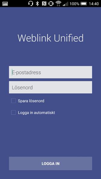 Logga in Weblink Communicator Ladda ner Weblink Communicator till din dator från den länk du får i separat e-mail från Weblink med din e-postadress och lösenord eller från portal.weblink.se. Installera Weblink Communicator enligt de instruktioner som kommer upp vid installation.