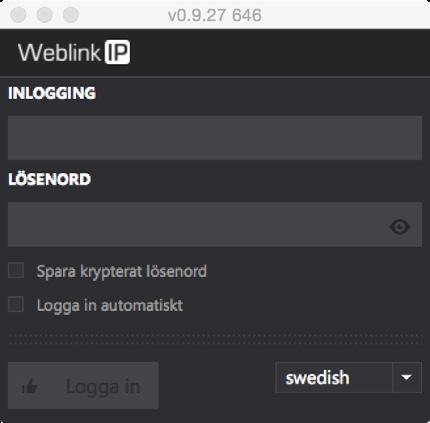 Välj Logg in automatiskt om du vill att appen skall starta autiomatiskt när du klickar på appens ikon. Tips! Spara programikon på datorns skrivbord eller i docken.