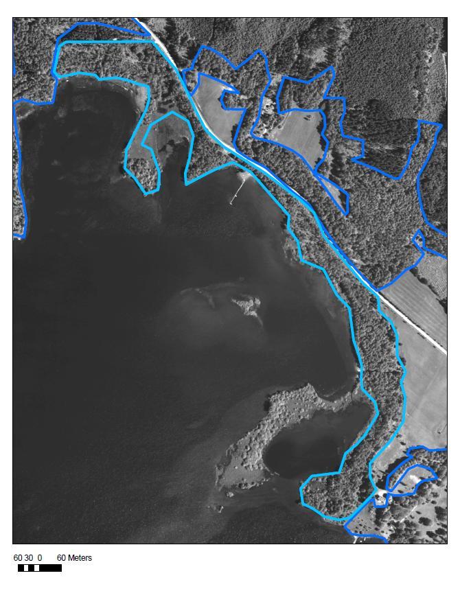 112. Nordväst om Högagärde Datum 2011-05-27 Gammal storlek 16,55 ha Ny storlek 16,43 ha Området har i stort sett behållit sin form. Strandskog utmed Torpasjön.