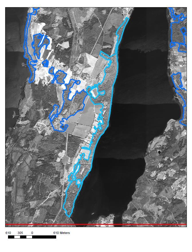 120. Sämsjöns västsida Datum 2011-04-25 Gammal storlek 99,37 ha Ny storlek 119,98 Jag har endast uteslutit granskog i N och lagt till lövskog i sydänden.