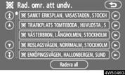 AVANCERADE FUNKTIONER Radera område att undvika Radera område att undvika 1. Tryck på knappen MENU. 2.