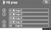 Ingen grupp och Grupp 01 Grupp 19 registreras som standard.