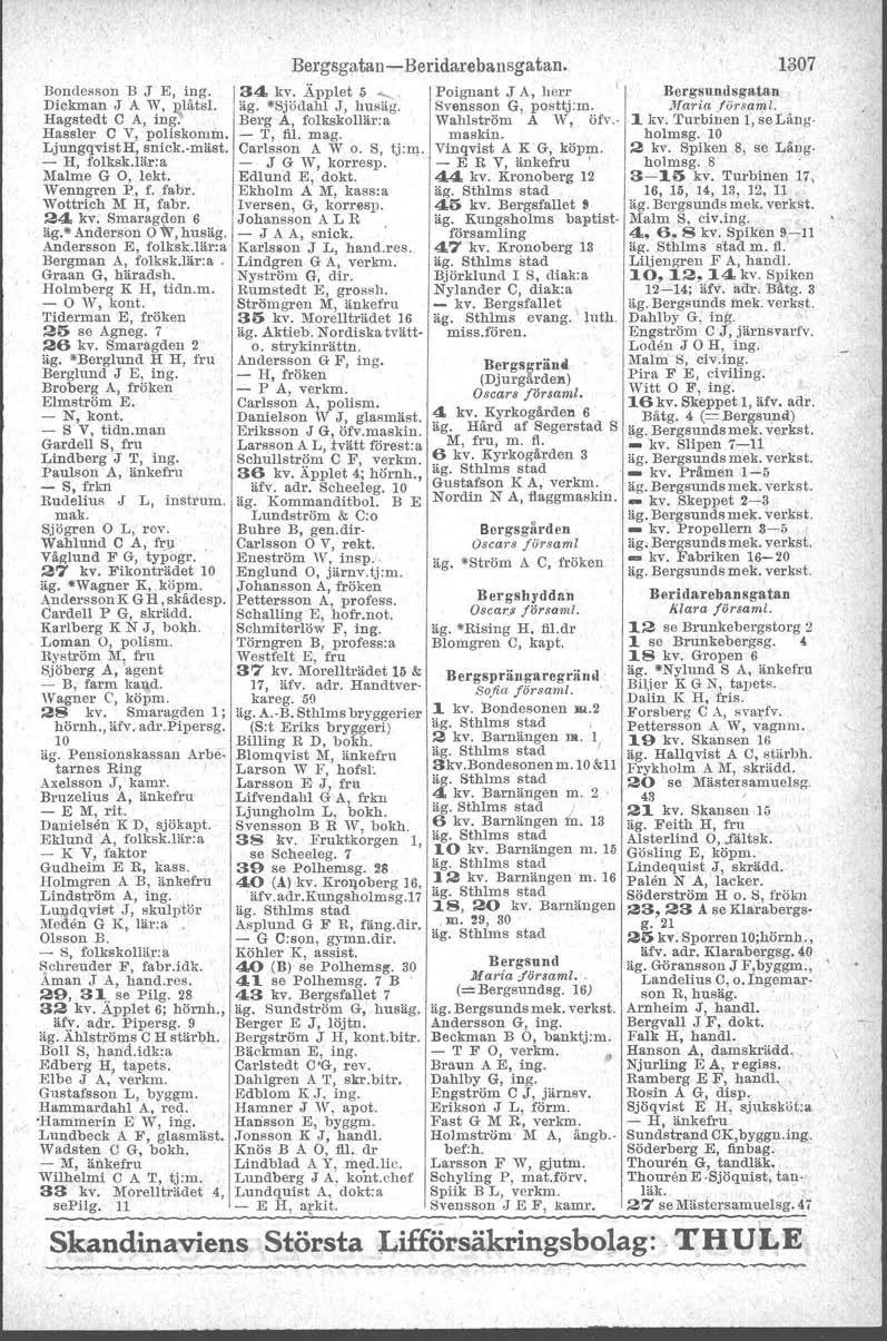 Bondesson B J E, ing. Dickman J A W, ~låtsl. Hagstedt C A, ing. Bassler C Y, poltskomm, LjungqvistH, snick.onäst. - H, folksk.lär:a Malme G O, lekt. Wenngren P, f. fabr. Wottrich M H, fabr.