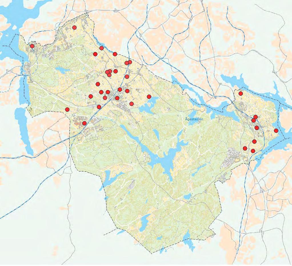 Lekplatser HUDDINGE KOMMUN Parkplan Det finns 33 kommunala lekplatser i kommunen idag.