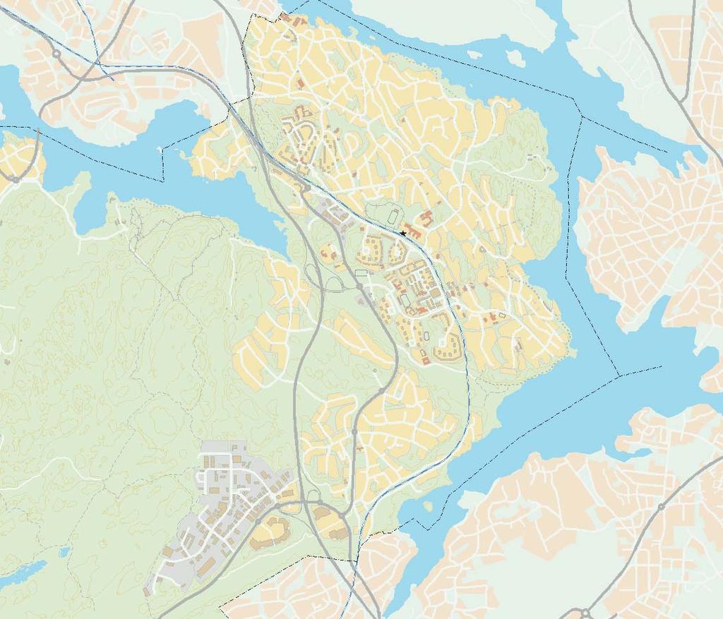 Grönytorna utgörs till största delen av bostadsnära naturmark insprängd mellan bebyggelsen. De flesta anlagda parkerna är samlade i ett band med tyngdpunkt i västra delen.