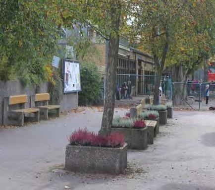 Ca 0,1 ha Torget består av en ganska liten, långsmal yta mellan husen.