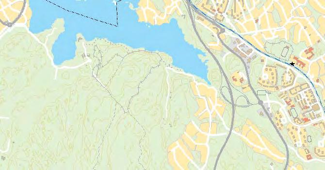 Byggandet av gång- och cykelväg genom parkområdet omfattas av Entré Skogås. I väster sträcker sig stråket längs sjön Magelungen mot Ågesta. Det är ett riktigt fint promenadstråk.