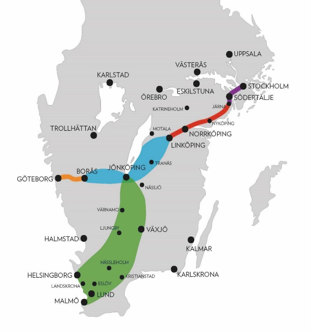 kopplat till Sverigeförhandlingen Ostlänken och Göteborg-Borås Åtgärdsvalsstudier för sträckorna Linköping-Borås och Jönköping-Malmö.