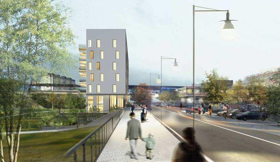 Lokalen ges tillgång till uteplatser, varav den ena i västerläge mot parken. Torget och verksamheten bidrar till en aktiv gatumiljö och stärker kontakten till centrum.