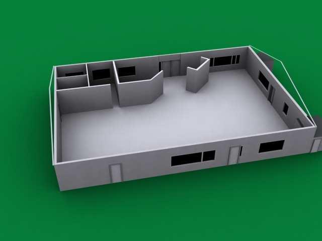 Huset vi designade själva är relativt enkelt (figur 13), men har många rum och uppfyller de krav vi har som är att ge utrymme för aktivitet.