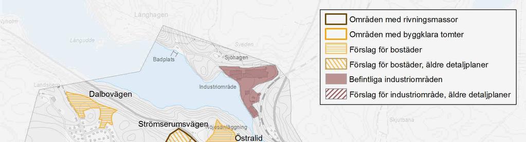 Utvecklingsområden Idag finns inte någon större efterfrågan på vare sig nya bostäder, eller verksamheter.