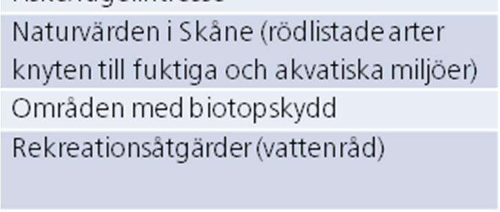 Regionala planeringsunderlag. I VSPU ingår en hel del regionala planeringsunderlag med koppling till vatten, rekreation och naturvård som är av relevans för den kommunala planeringen.