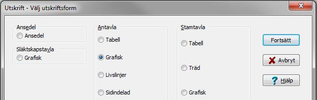 Bild 9 Utskrift Välj utskriftsform I rutan Antavla markerar du