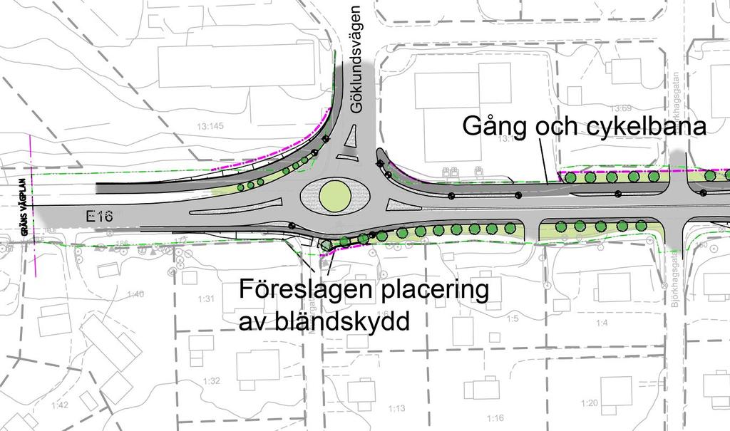 Utformningsförslaget Delen Göklundsvägen
