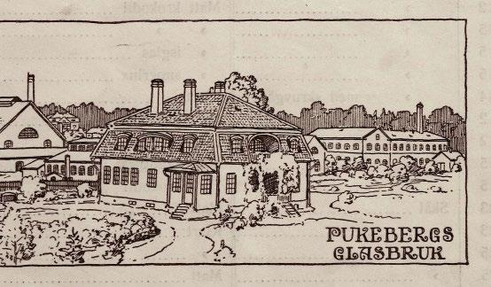 Kulturhistorisk guide i glasbruksmiljö Illustration gjord strax efter att