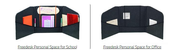 Freedesk Personal Space är en portabel lösning för skola och öppna kontorslandskap som ger en