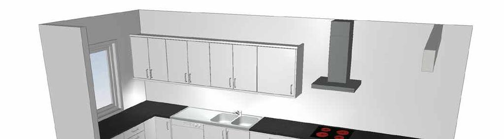 Handtag 31085 rostfritt cc 128 Målad lucka av 16 mm MDF-board med frästa spår. Finns i alla kulörer mot kulörtillägg.