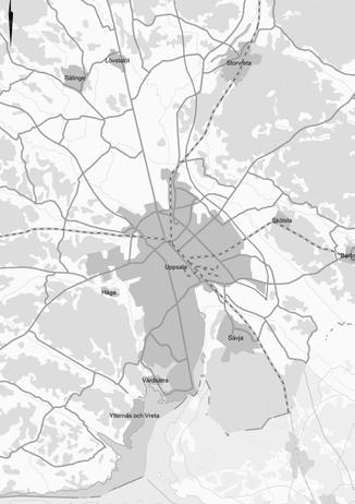 2. INLEDNING Bälinge Lövstalöt Håga Uppsala Storvreta Skölsta N Bär Södra staden har i Översiktsplanen för Uppsala kommun 2010 pekats ut som ett av de större och viktigare utvecklingsområdena.