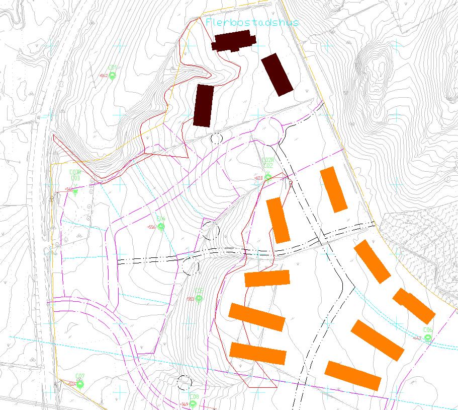 22 DETALJPLAN FÖR HÄLLTORPS GÅRD NORRA PM GEOTEKNIK Område öster om ravinen: 0 kpa, 0-30 m från släntkrön, därefter 30 kpa.