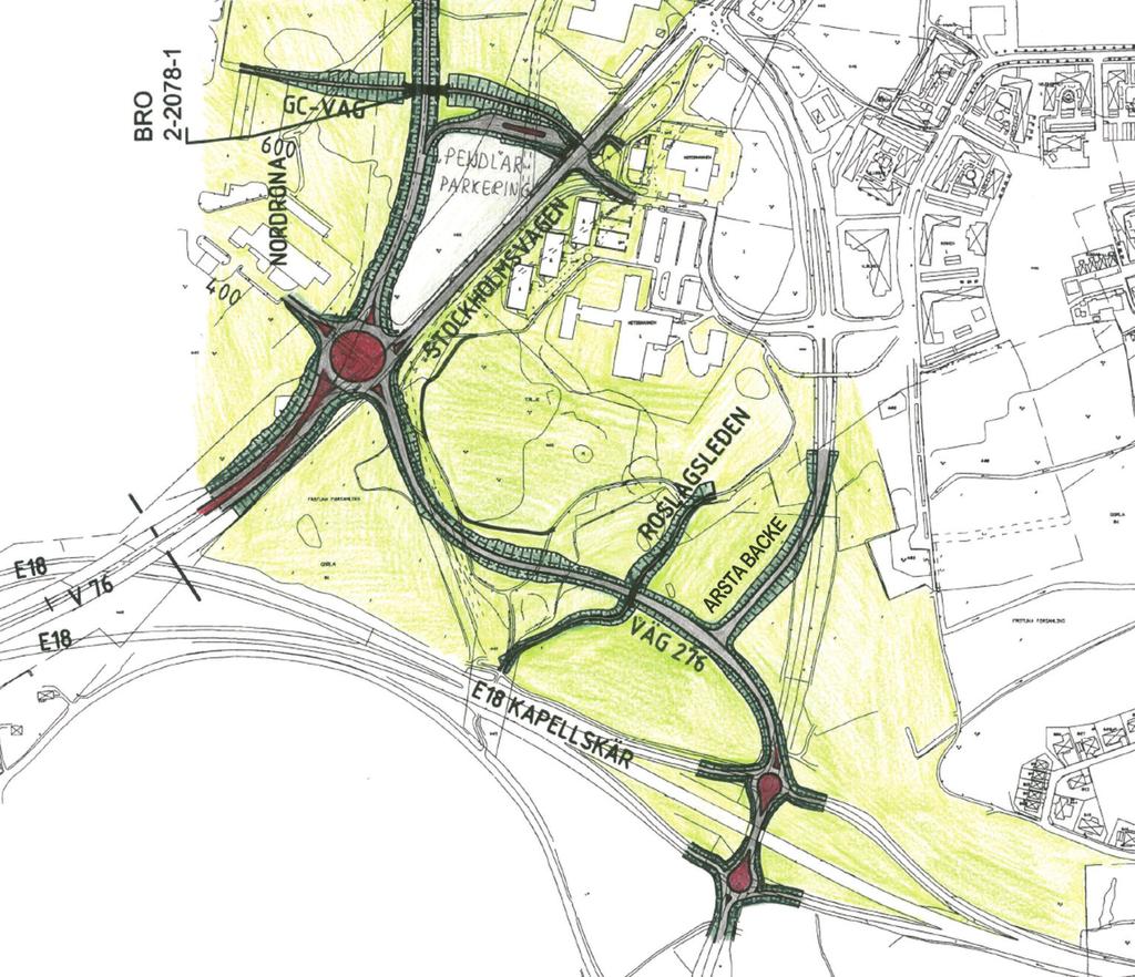 att på ett bra sätt kunna ta hand om trafiken som kommer från Nordronaområdet. I byggskedet av etapp 1 har FIA:s modell för utökad samverkan tillämpats.