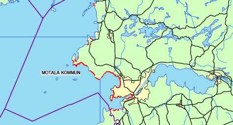 stranderosion längs kust och större vattendrag undersökts, se figur 2.12. Samtliga kartunderlag presenteras i rapporten Omfattning av stranderosion i Sverige.