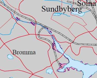 områden visar högsta beräknade flöde.