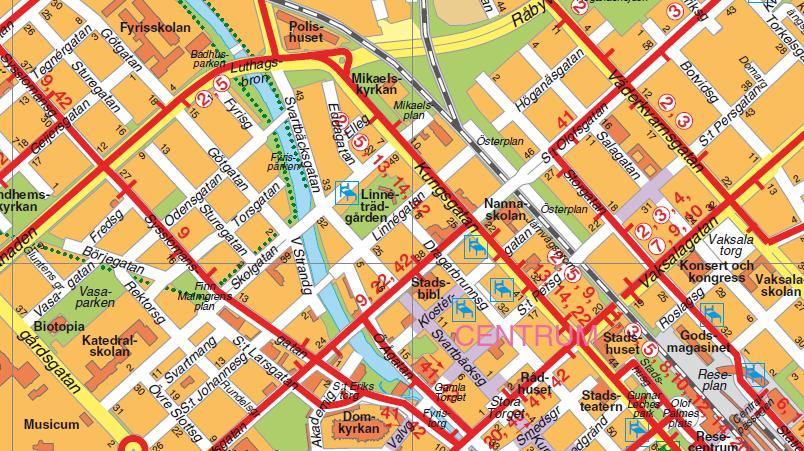 Detaljplan för Linnéträdgården, servicebyggnad, dnr 2012-20173, samråd Utdrag från UL:s linjekarta för