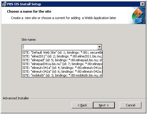 Installation av webbapplikationen Programvaran för webbapplikationen installeras på webbservern. För att köra installationen krävs inloggning som administratör på datorn.