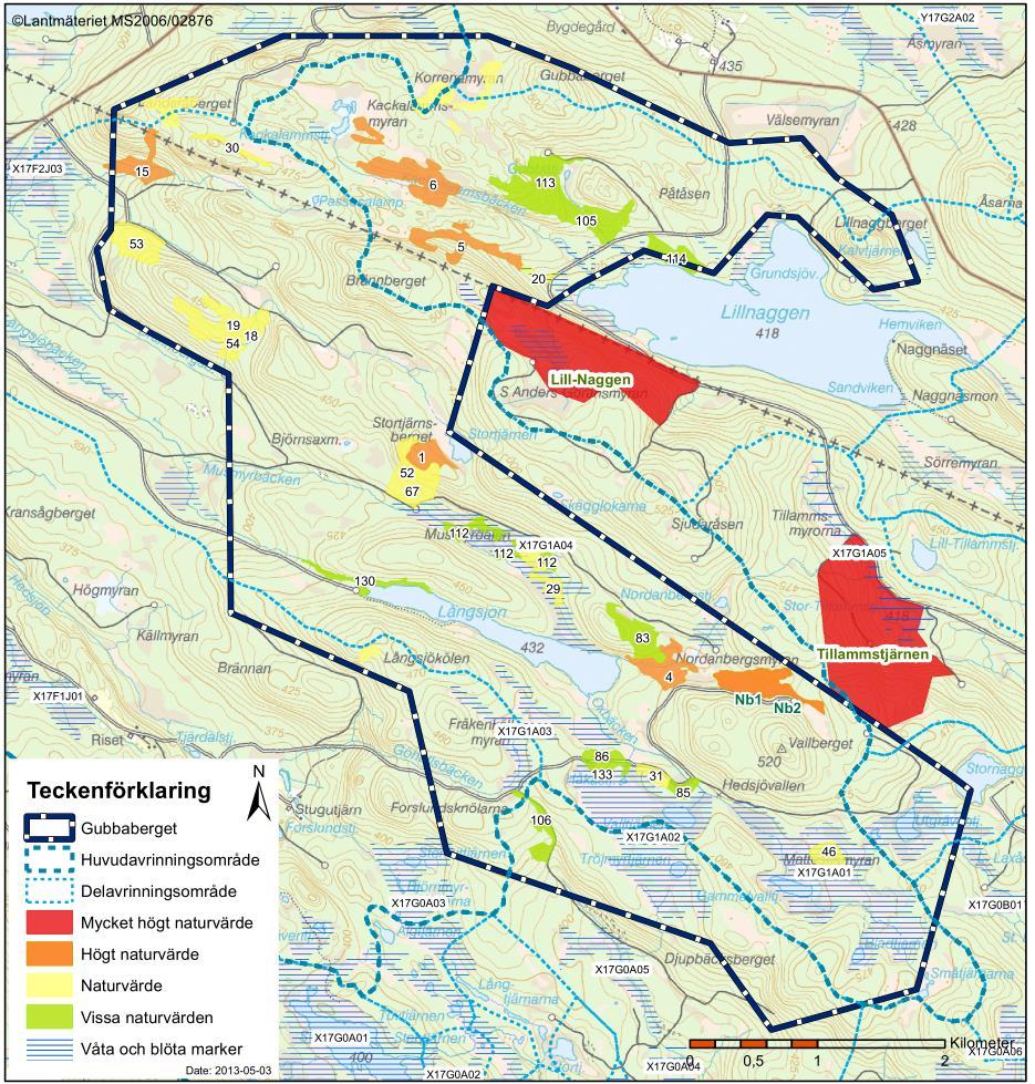 8H50122.115.119 Figur 83: Bedömning av naturvärden inom Gubbaberget.