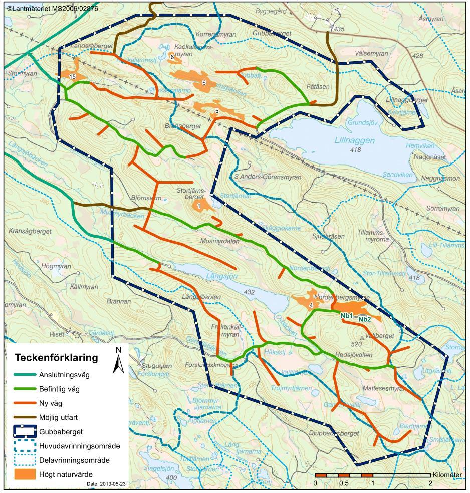 8H50122.122.125 Figur 85: Områden som undantas ny vägdragning: höga naturvärden.