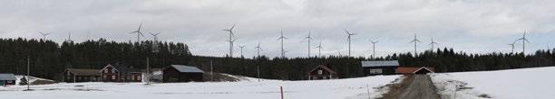 Från övriga fyra fotopunkter är det bara Gubbaberget som syns och övriga vindkraftverk är inte synliga på grund av terrängen. Figur 97: Fotomontage från Storgrundsjön.