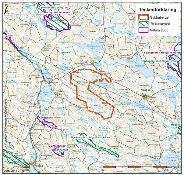 8H50122.115.119 Figur 12: Riksintresse för naturvård inom 10 km från projektområdet.