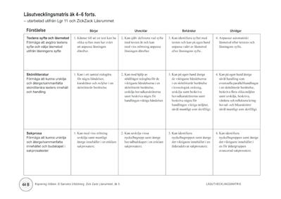 Läs- och skrivutvecklingsmatriser De olika lärarhandledningarna innehåller förslag på