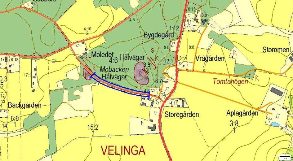 Hänsynsobjekt 2846, Storegården, VELINGA Motivering: Insektsintressanta vägkanter med nyckelstrukturer och torrbacksflora.