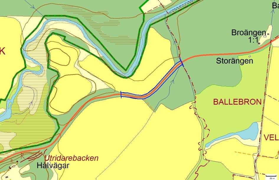 Hänsynsobjekt 2847, Utridarebacken, ETTAK Motivering: Vägkant med riklig förekomst av borsttistel.