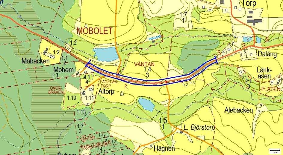 Hänsynsobjekt 2856, Altorp, MOBOLET Motivering: Vägkant med flera indikatorarter och sexfläckig bastardsvärmare (NT).