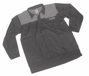 Odev musí byť vhodný k danej práci a pohodlný. Noste priliehavý ochranný odev. Ideálny pracovný odev je bunda (Obr. 1) a pracovné nohavice (Obr. 2) Oleo-Mac.